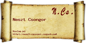 Neszt Csongor névjegykártya